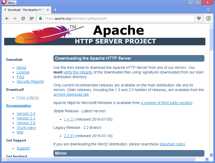 Apache HTTP Server web servers